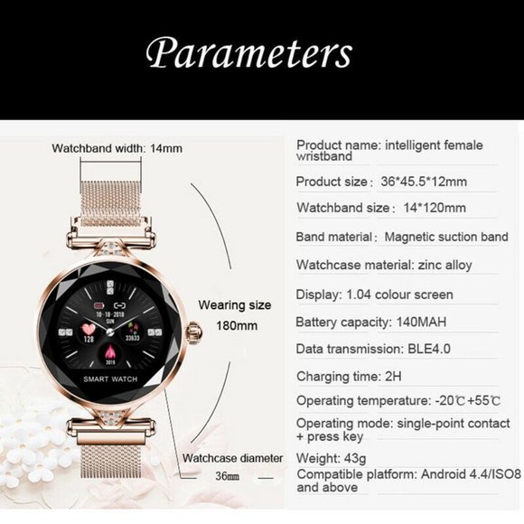 Women Smart Watch H1 Bracelet Waterproof Silver